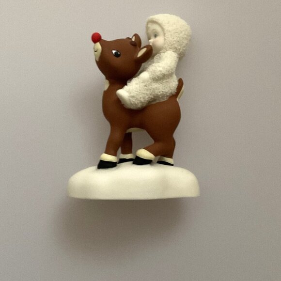 VINTAGE 1992 DEPARTMENT 56 SNOWBABIES "RUDOLPH LIGHTS THE WAY" FIGURINE - Picture 4 of 9